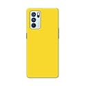Printed Hard Back Cover Case for Oppo Reno6 Pro 5G Back Cover (Plain Yellow) -1803