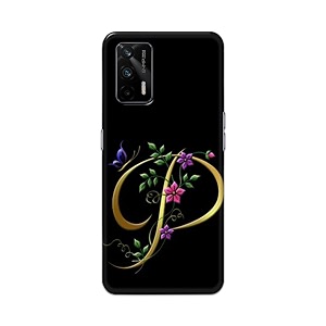 printed hard back cover case for realme x7 max 5g back cover alphabet p -1803