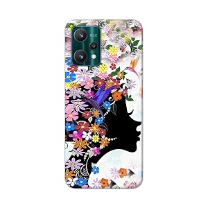 printed hard back cover case for realme 9 pro 5g back cover floral hairstyle girl -1803