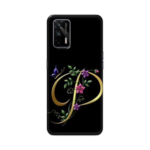 printed hard back cover case for realme gt 5g back cover alphabet p -1803