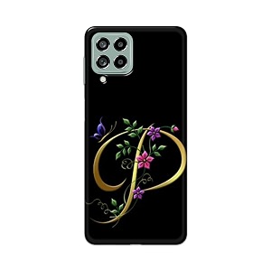 printed hard back cover case for samsung galaxy m53 5g back cover alphabet p -1803