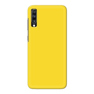 printed hard back cover case for samsung galaxy a70  samsung galaxy a70s back cover plain yellow -1803