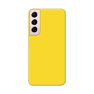printed hard back cover case for samsung galaxy s22 plus 5g  s22 5g back cover plain yellow -1803