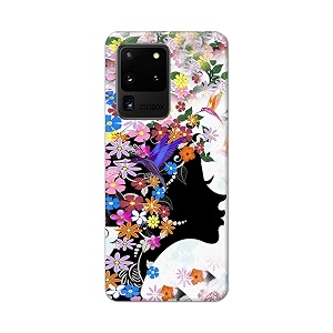 printed hard back cover case for samsung galaxy s20 ultra 4g  samsung s20 ultra 5g back cover floral hairstyle girl -1803