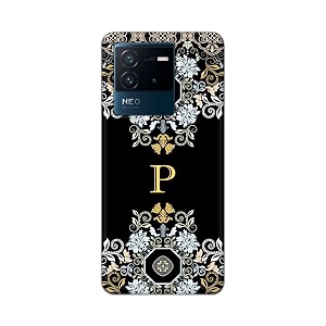 printed hard back cover case for vivo iqoo neo 6 5g back cover alphabet p -1803