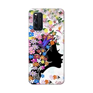 printed hard back cover case for vivo v19 back cover floral hairstyle girl -1803