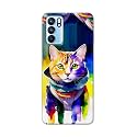 Printed Hard Back Cover for Oppo Reno6 5G | Oppo Reno 6 5G Back Cover (Coloured Cat) -190724(EA)