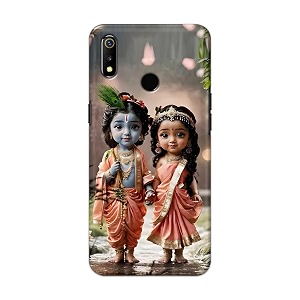 printed hard back cover for realme 3  realme 3i back cover radha krishna love -j2 -190724ea