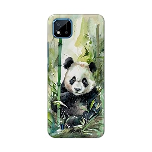 printed hard back cover for realme c20 back cover panda -j1 -190724ea