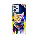 Printed Hard Back Cover for Realme C31 Back Cover (Coloured Cat) -190724(EA)