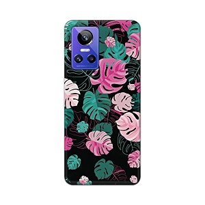 printed hard back cover for realme gt neo 3 back cover seamless leaves -190724ea