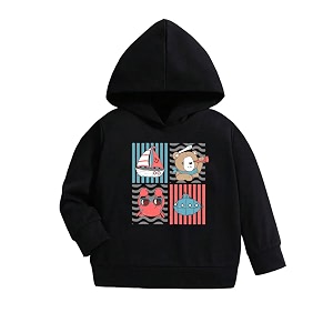 Printed Hooded Sweatshirt for Kids - Warm