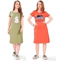 Printed Knee Length Pocket Night Dresses for