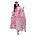 Printed Kurta Set with Trousers and Dupatta