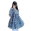 Printed Kurti for Womens V-Neck TOP with