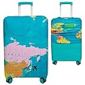 Printed Luggage Cover for Traveling Bag &amp; Suitcase - Stretchable &amp; Scratchproof Trolley Protector with Velcro Lock &amp; Lightweight Washable Material(Suitcase Bag Not Included, Only Cover in Product)