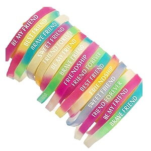 printed multicolor rubber friendship band for girls and boys friendship belt for friends friendship bracelets free size