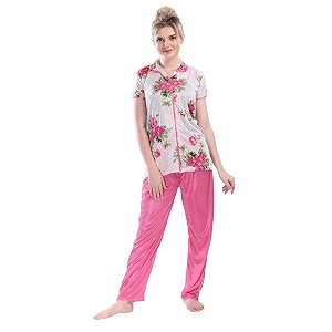 Printed Night Suit for Women - Flower