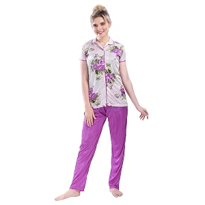 Printed Night Suit for Women - Flower