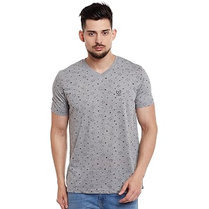 Printed V Neck Cotton Tshirt for MenPack