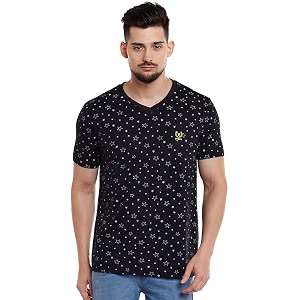 Printed V Neck Cotton Tshirt for MenPack