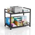 Printer Stand – Multipurpose Printer Table for Home, Office &amp; Workstation – Space-Saving Desktop (2-Tire Printer Stand Black)