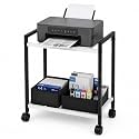 Printer Stand with Storage & Wheels | Metal Rolling Cart Cabinet for Home & Office | Mobile Trolley Table for Desktop & 3D Printer