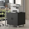 Printer Stand with Storage, Metal Printer Table for Home Office, Heavy Duty Printer Stand with Shelf, Large Table with Wheels for Printers, Mobile Cabinet for Workplace, Fits Fax, Scanner