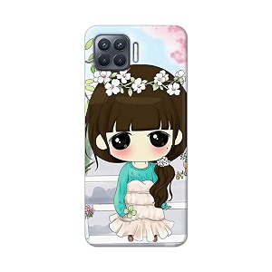 PRINTFIDAA Cartoon Girl with Big Eyes Printed
