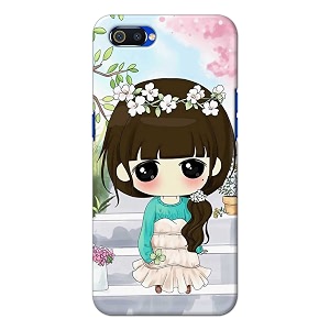 PRINTFIDAA Cartoon Girl Printed Designer Hard Back