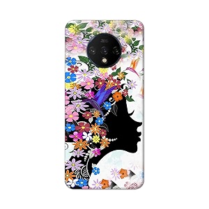printfidaa floral hairstyle girl printed designer hard back case for oneplus 7t back cover -h8 vkm2027