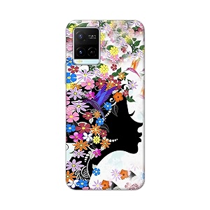 printfidaa floral hairstyle girl printed designer hard back case for vivo y21 2021  y33s back cover -h8 vkm2027