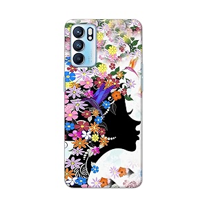 printfidaa floral hairstyle girl printed designer hard back case for oppo reno6 5g oppo reno 6 5g back cover -h8 vkm2027
