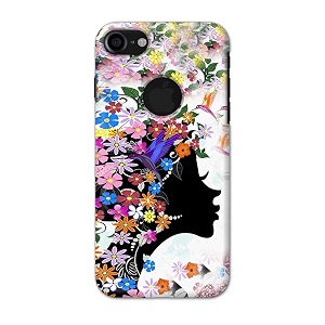 printfidaa floral hairstyle girl printed designer hard back case for apple iphone 7 logo 4734  iphone 8 logo 4734 a1778 a1660 back cover -h8 vkm2027