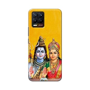PRINTFIDAA God Shiva Parvati Yellow Background Printed
