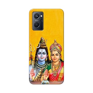 PRINTFIDAA God Shiva Parvati Yellow Background Printed