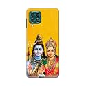 PRINTFIDAA God Shiva Parvati Yellow Background Printed