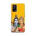 PRINTFIDAA God Shiva Parvati Yellow Background Printed