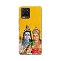 PRINTFIDAA God Shiva Parvati Yellow Background Printed