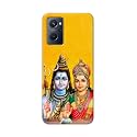 PRINTFIDAA God Shiva Parvati Yellow Background Printed