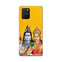 PRINTFIDAA God Shiva Parvati Yellow Background Printed