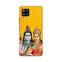 PRINTFIDAA God Shiva Parvati Yellow Background Printed