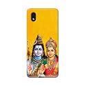 PRINTFIDAA God Shiva Parvati Yellow Background Printed