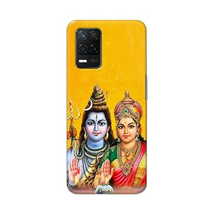 PRINTFIDAA Lord Shiva Parvati Yellow Background Printed