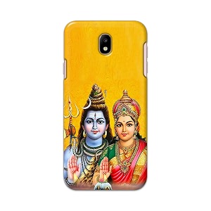 PRINTFIDAA Lord Shiva Parvati Yellow Background Printed