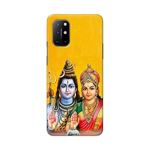 PRINTFIDAA Lord Shiva Parvati Yellow Background Printed