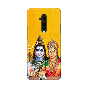 PRINTFIDAA Lord Shiva Parvati Yellow Background Printed