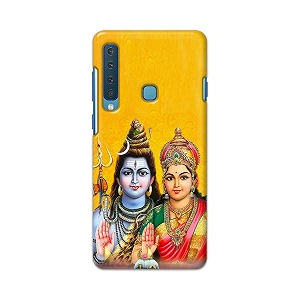 PRINTFIDAA Lord Shiva Parvati Yellow Background Printed