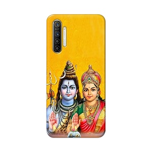 PRINTFIDAA Lord Shiva Parvati Yellow Background Printed