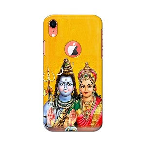 PRINTFIDAA Lord Shiva Parvati Yellow Background Printed